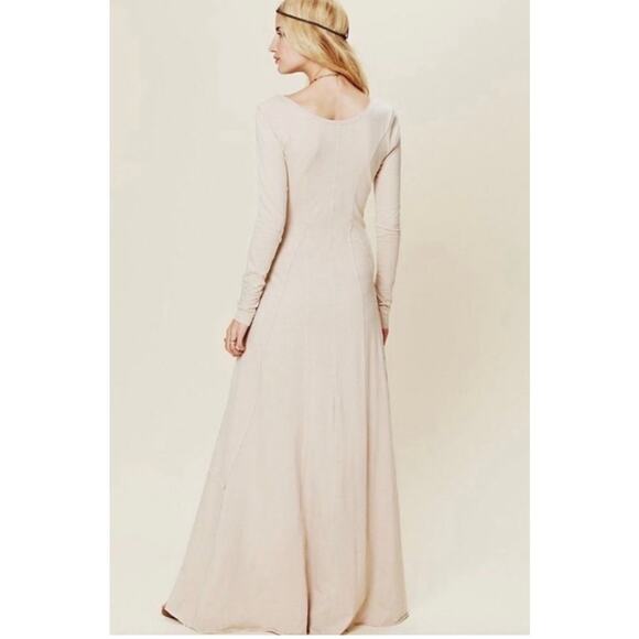 Free People Beach - Cream Miles of Henley Maxi Dress Natural Sweater, Medium - Picture 2 of 7
